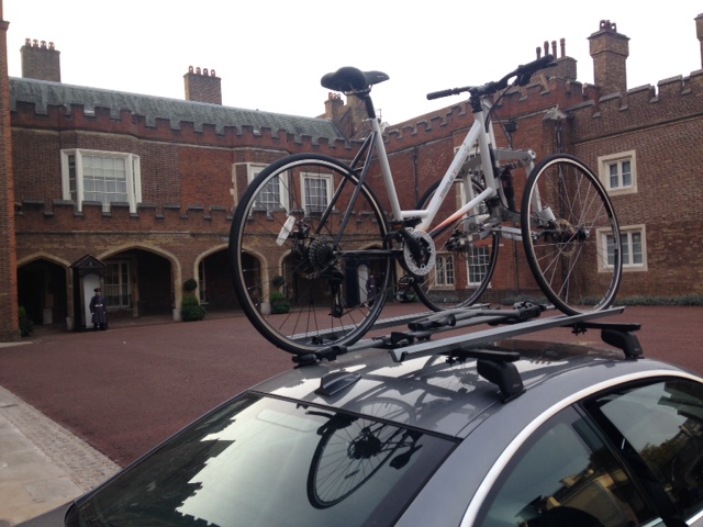 Triple Tread on bike rack at St. James Palace