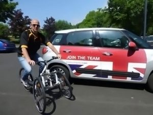 Triple Tread trike at British Cycling Salt Ayre circuit